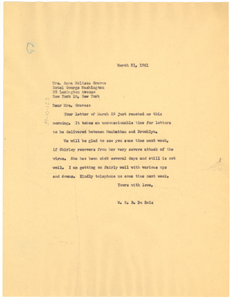 Letter from W. E. B. Du Bois to Anna Melissa Graves
