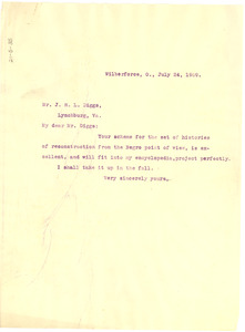 Thumbnail of Letter from W. E. B. Du Bois to J. R. L. Diggs 