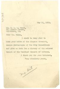 Thumbnail of Letter from W. E. B. Du Bois to James R. L. Diggs 