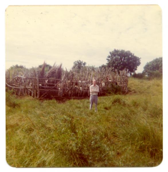 Cattle corral in village. Carl in So. Africa, ca. 1974
