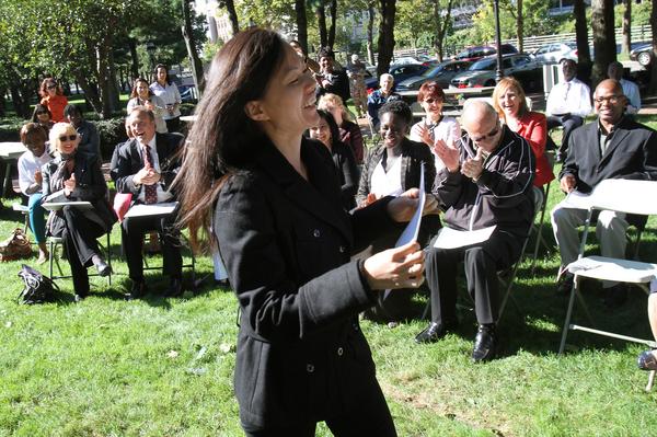 Candice Mo Chu receives her citizenship after being sworn in, September 17, 2013